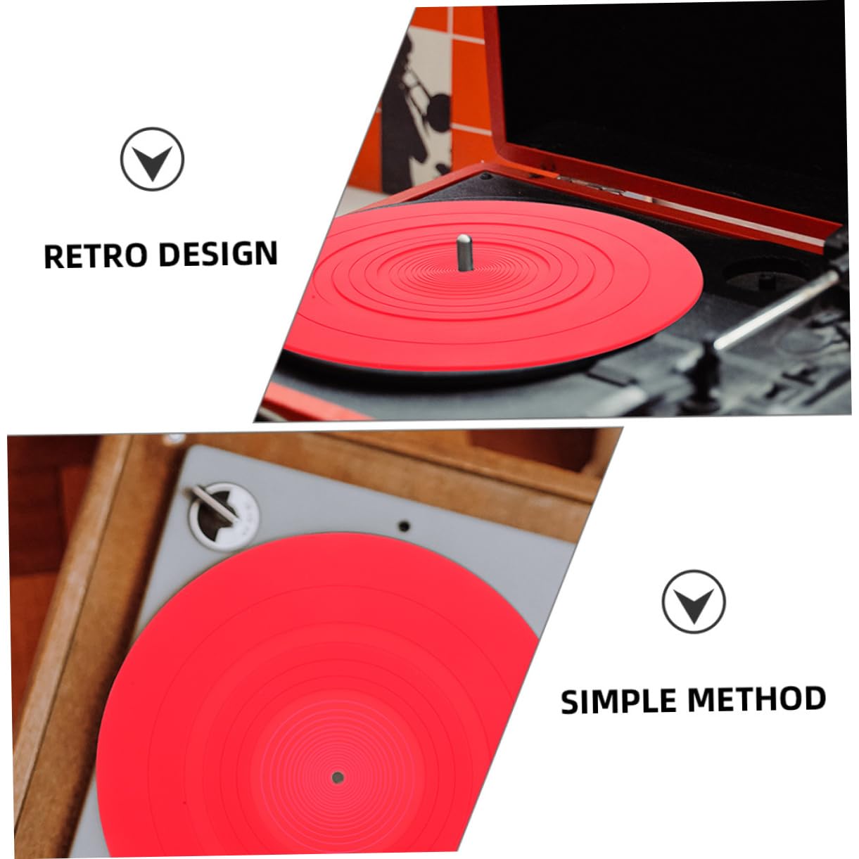 Tappetino in Silicone Antistatico per Piastra Dischi 2 Pezzi Protezione e Stabilità per Dischi in Vinile