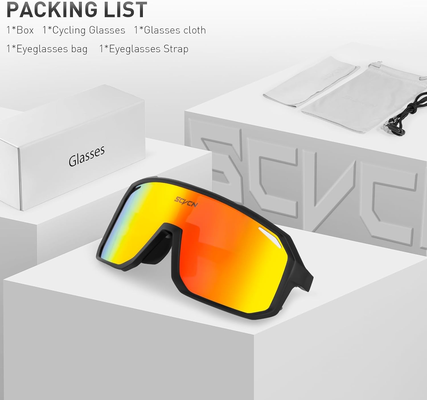 SCVCN Cycling Glasses Sport Sunglasses MTB BMX Men Women Running Driving Fishing Golf - Image 6