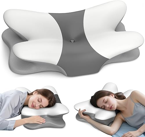 Almohada cervical para el cuello para aliviar el dolor, almohada ergonómica para dormir de lado para apoyar el cuello, almohadas refrescantes de