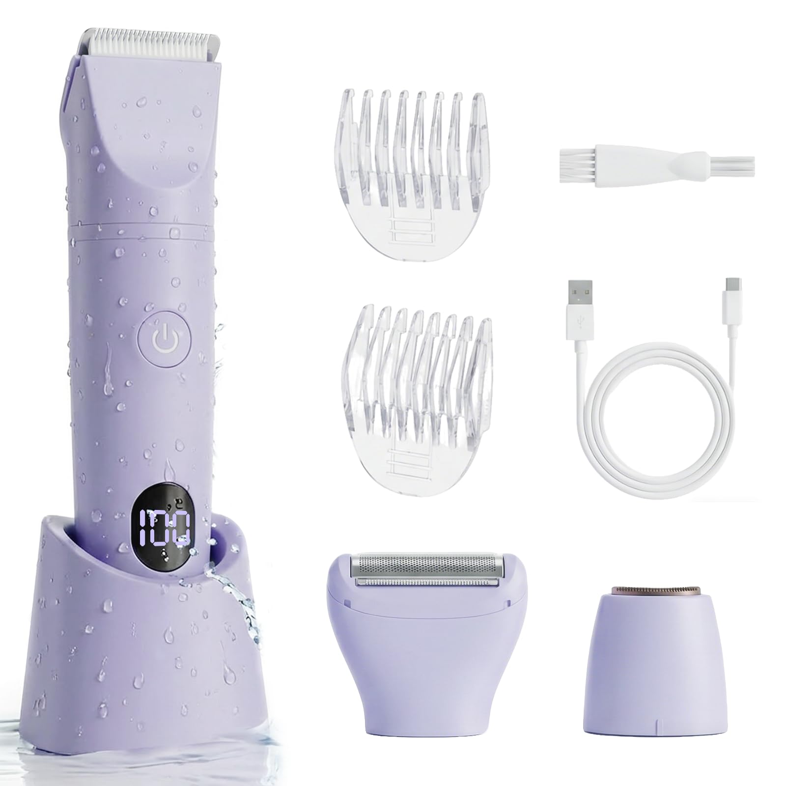 Carehabi Rasierer Damen 3-in-1 Intimrasierer für Frauen Elektrischer Rasierer Damen IPX7 Wasserdicht Damenrasierer Elektrisch für Beine, Arme, Achseln und Bikinizone