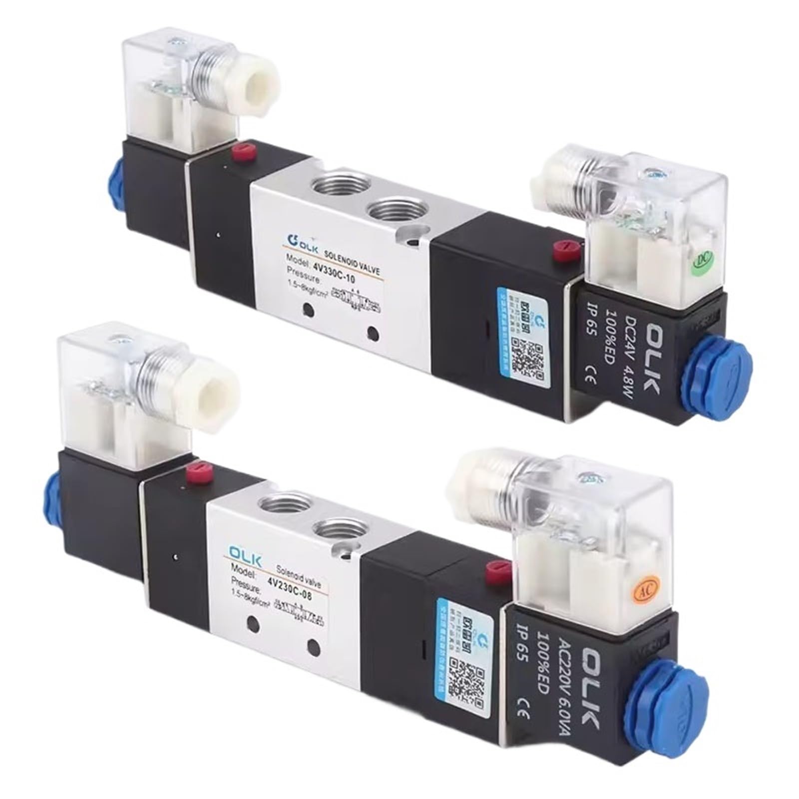 1pcs Three Position Five Way Air Solenoid Valve 4V130C-06 4V230C-08 4V330C-10 4v430C-15 Pneumatic Control Valve(Only 4V430C-15,AC110V)
