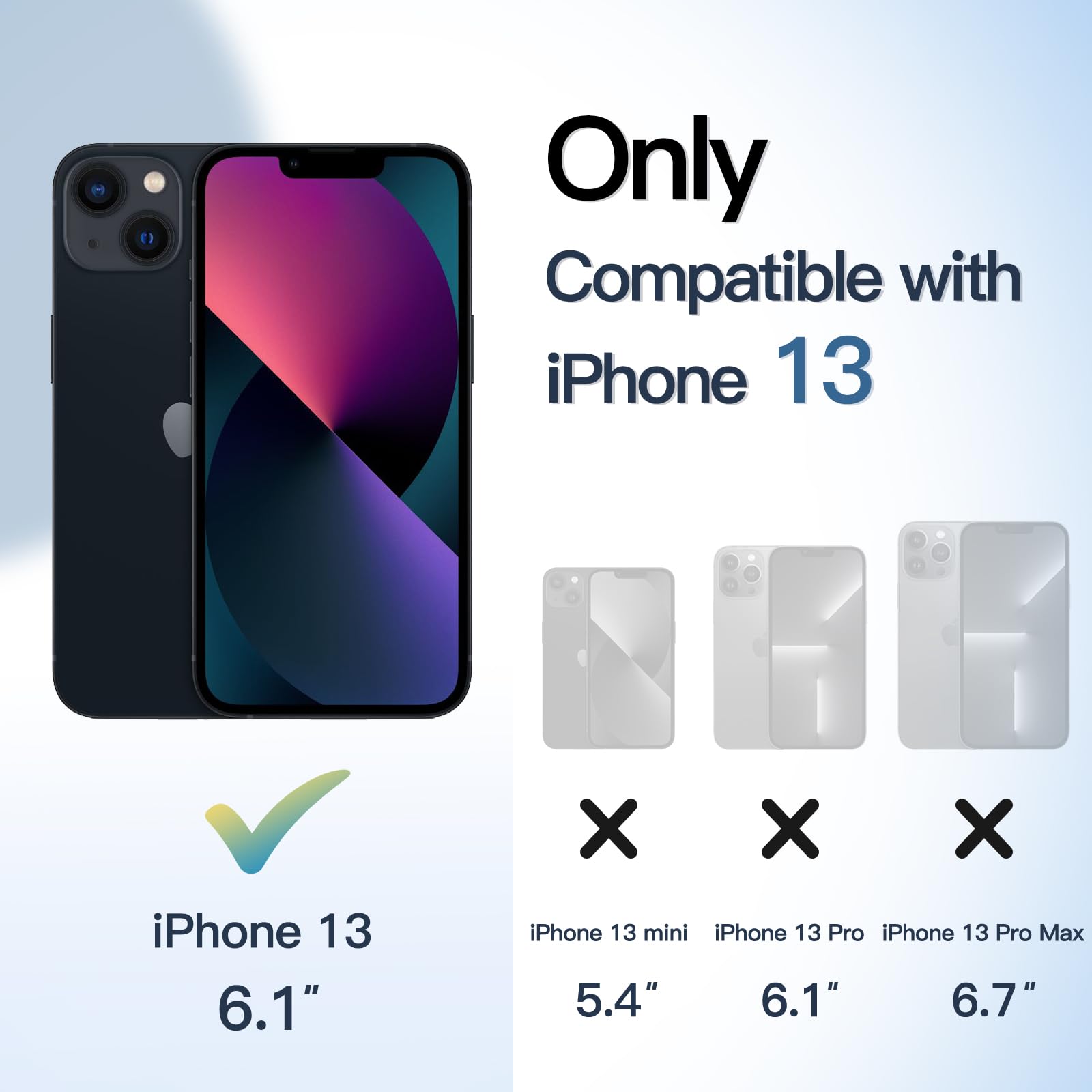 JETech Cover Magnetica per iPhone 13 6,1 Pollici Compatibile con MagSafe, Antiurto Cellulare Paraurti Custodia, Solida Colore Opaco TPU Telaio, Anti-Graffio Retro Trasparente (Nero)