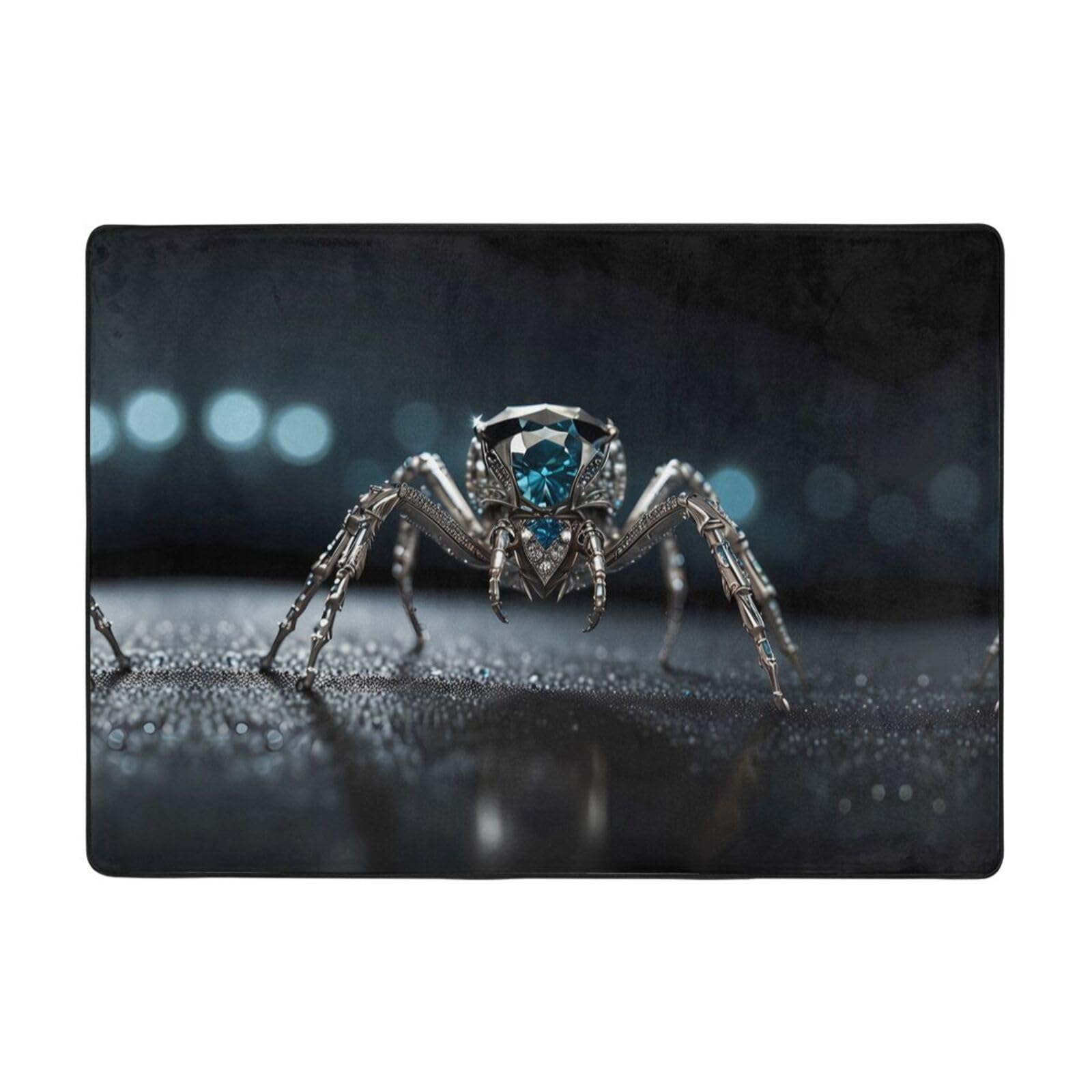 Tapis araignée diamant grand format pour aménager un coin bureau et chambre cosy