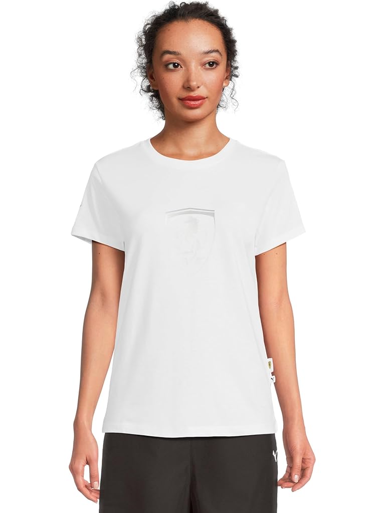 White PUMA Scuderia Ferrari Tonal Shield T-shirt