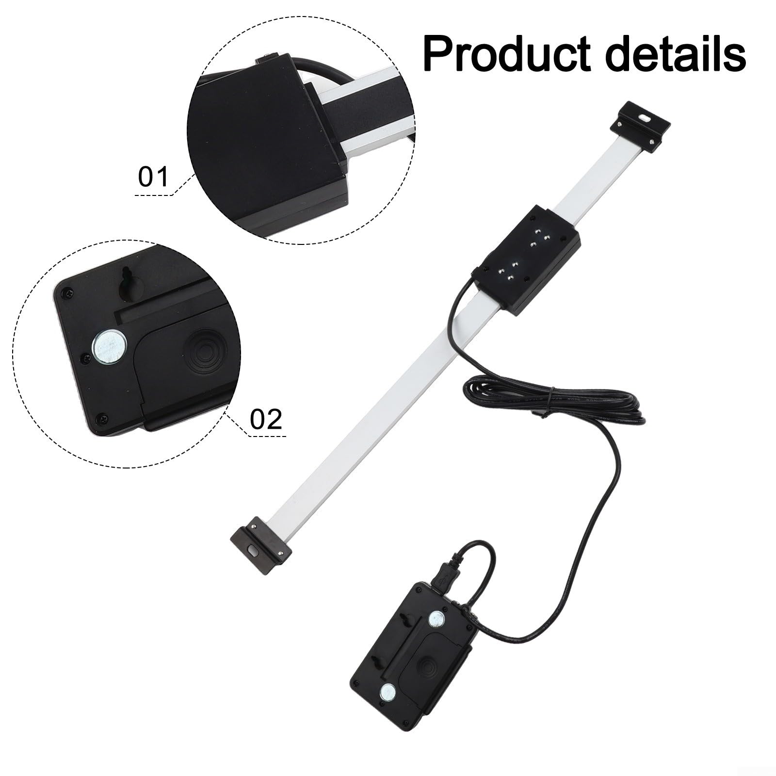 Digitales Messsystem für DRO, Externer Linearmaßstab 0-300 mm, für auflösung 0.01 mm, LCD-Anzeige mit Fernablesung, Kompatibel mit Drehmaschinen und Fräsen, Schwarz