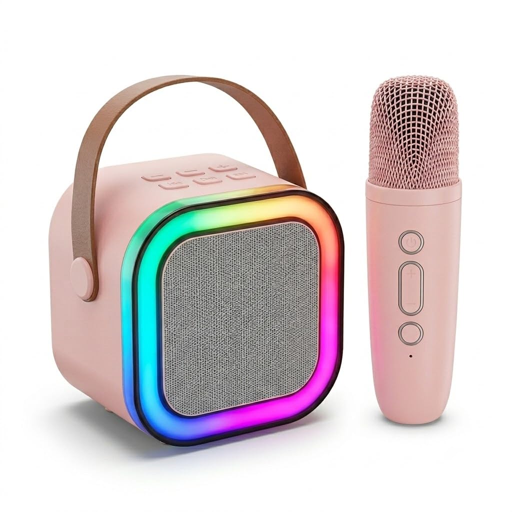DRUMSTONE (UNbox A Better Experience, with 5 Years of Brand Warranty) Karaoke Speaker with Wireless Mic for Home Singing, Portable Rechargeable Mini Sound System with RGB Lights & Voice Changer-image-6