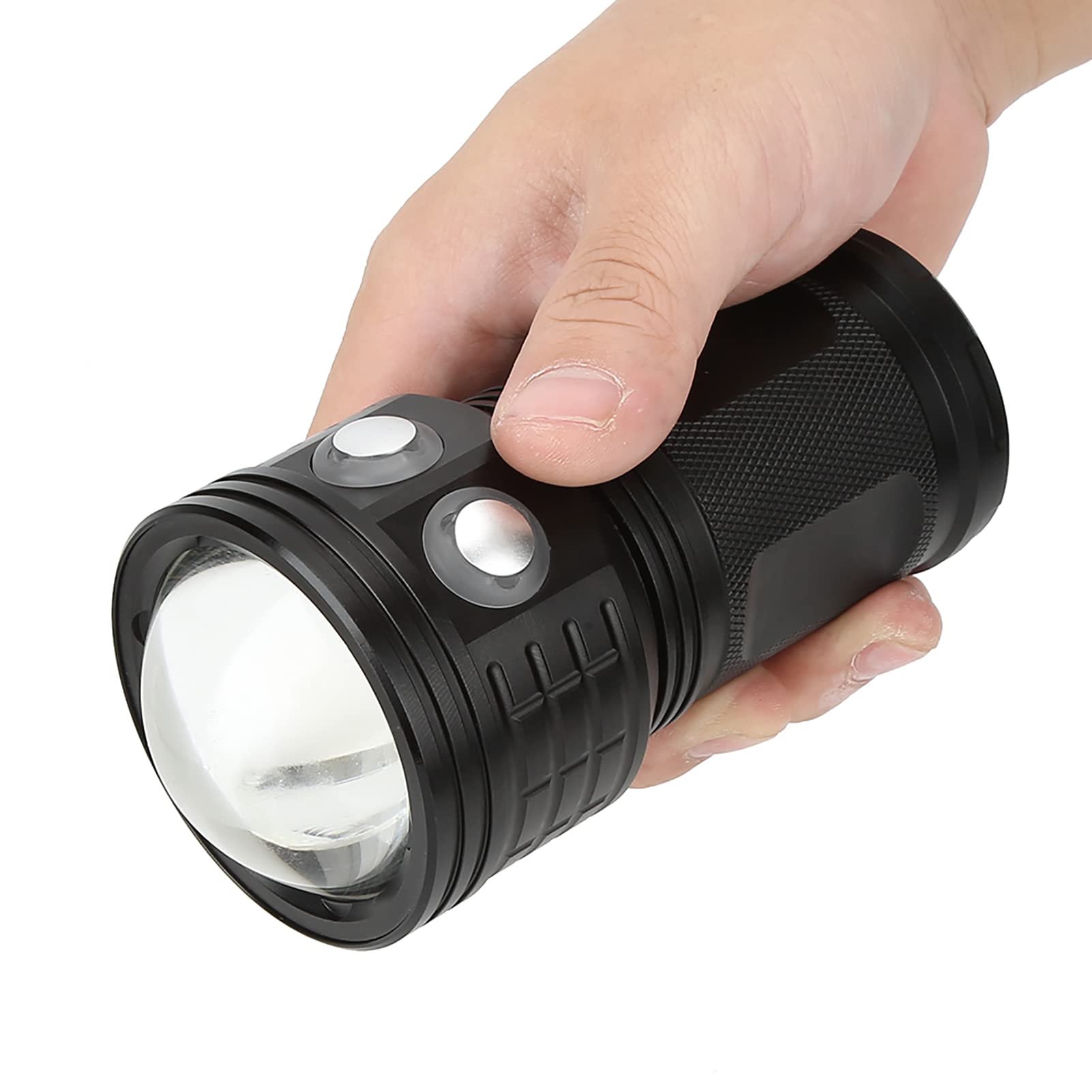 Linterna LED de 400LM, Luz de Relleno de Buceo COB para Fotografía y Vídeo, Linterna de Buceo LED de 100M (Black)