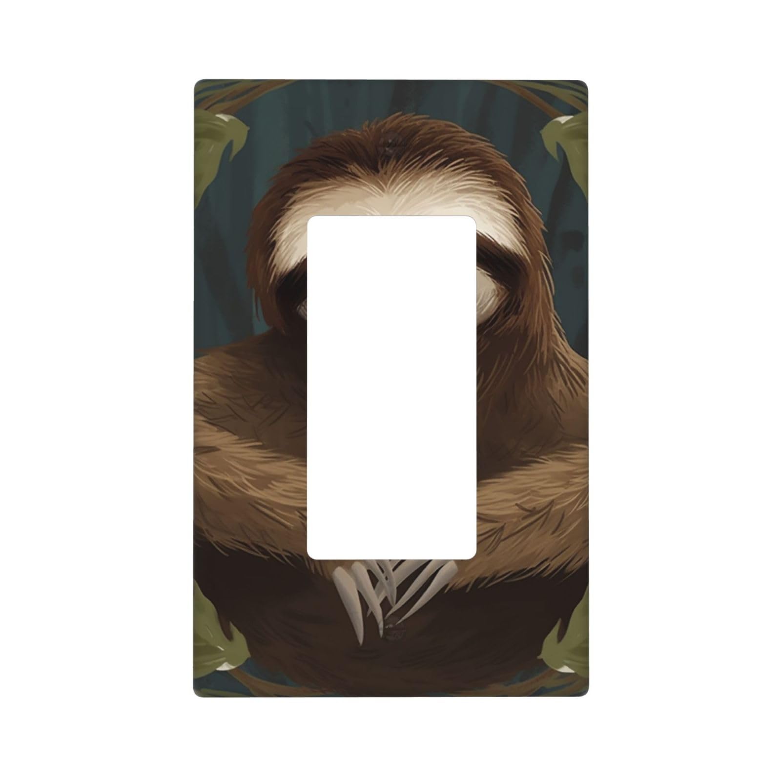 Decorator Wall Plate 1 Gang Light Switch Covers Decorator Receptacle Outlet Covers Sloth Wall Plates for Electrical Outlets Plug Cover Single Rocker Switch Plates