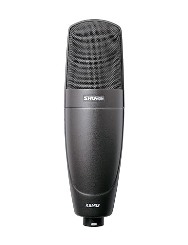 Shure KSM32 Cardioid Condenser Microphone - Embossed Single-Diaphragm Side-Address Mic with Extended Frequency Response for Highly Critical Studio Recording and Live Sound Productions - Charcoal - Charcoal