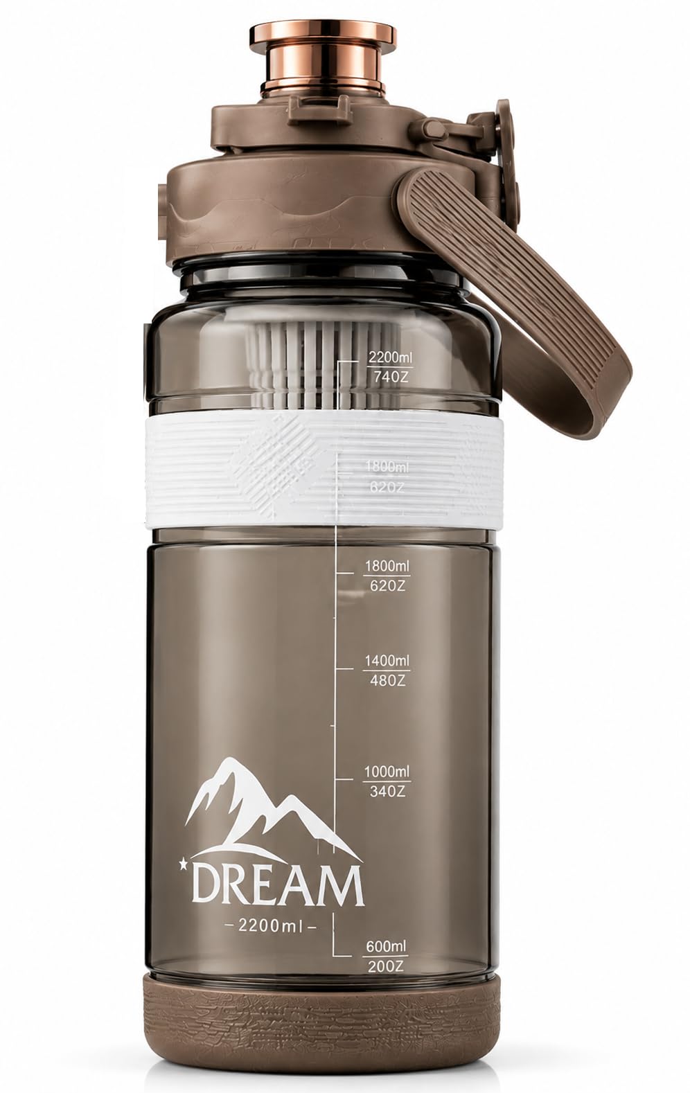 Large-Capacity Water bottle Gallon Gym Bottle Fitness Bottle PETG Plastic, BPA Free, Leackproof Clear Transparent all Color Available – 2.5 Liter (Brown)-image-9