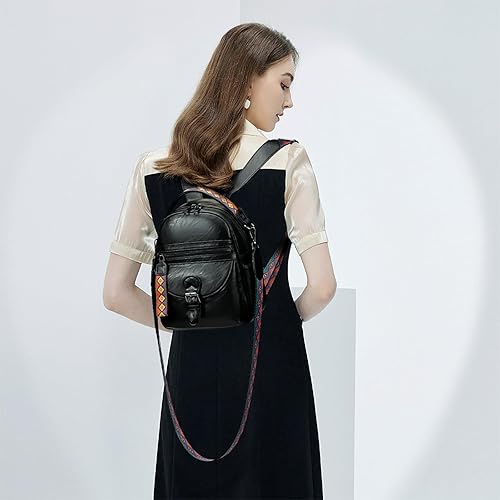 Miniatura 7 de KL928 Mochila pequeña para mujer, mochila de hombro a la moda, Negro -, Mochilas Daypack