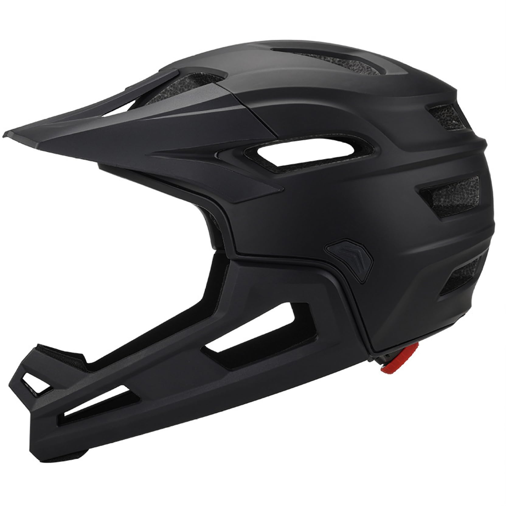 Casco integrale da mountain bike antiurto per adulto – Visiera removibile con mentoniera Casco da bici nero regolabile unisex per ciclismo all'aperto