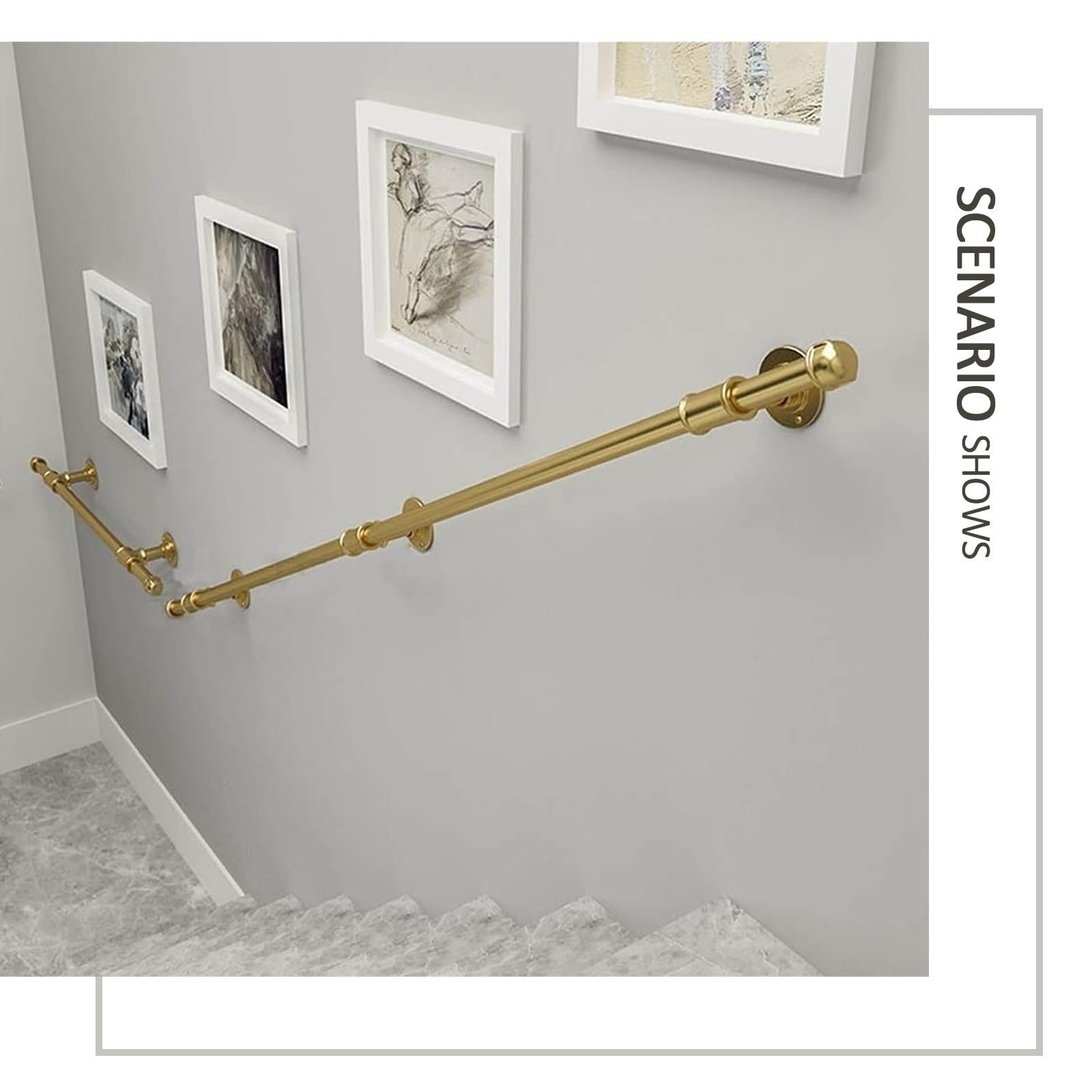 Corrimano , Moderna barra for scale ringhiera Soporte Set Villa Loft balaustra a muro Raitreo Railia de seguridad internis externales - 1ft~20ft Decorazione dell'hogar de Hierro forjado de Metal de or