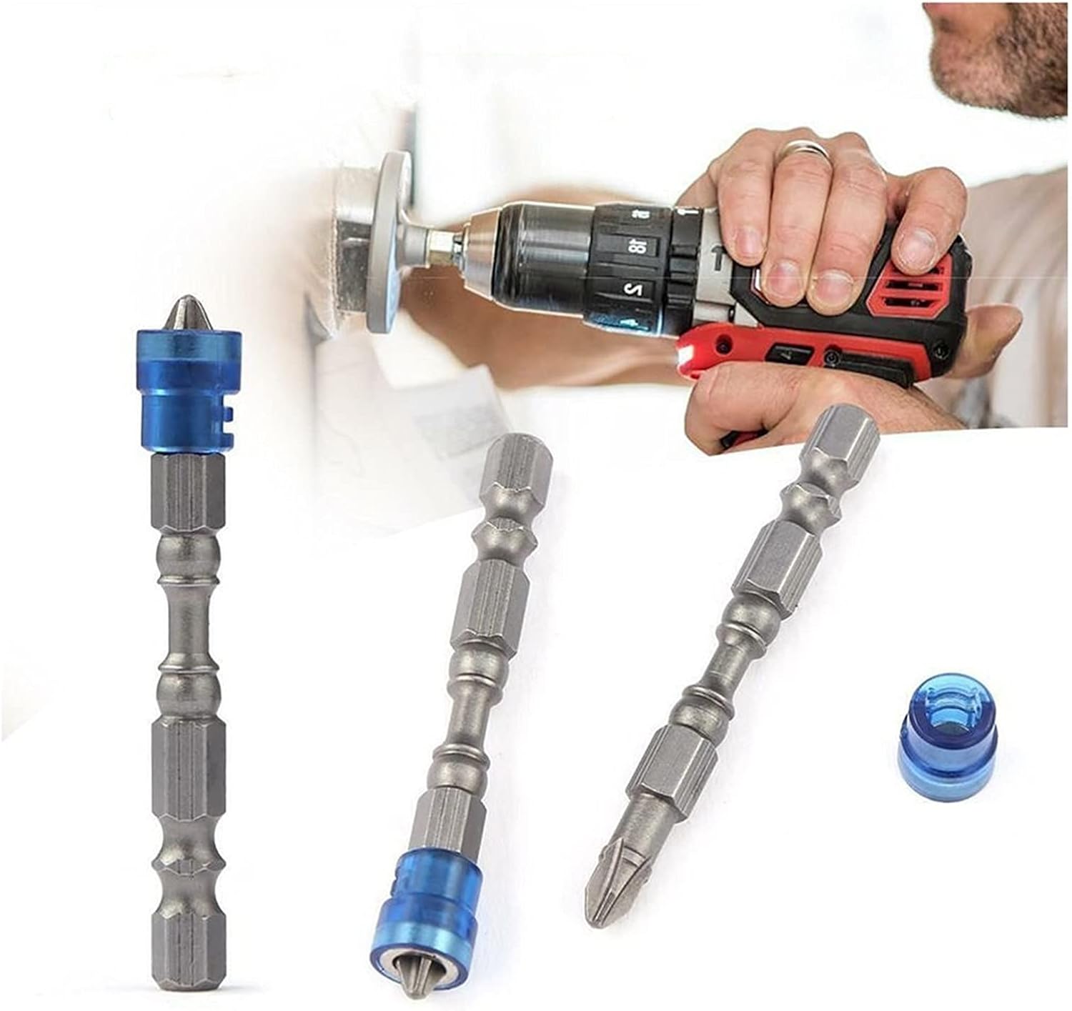 Color Magnetic Ring 65 Mm Magnetic Drill Screwdriver Bit S2 Steel Cross Head Set Screwdriver Set Hand Tool(5/10 Piece) (Color : Yellow 10 Sticks)