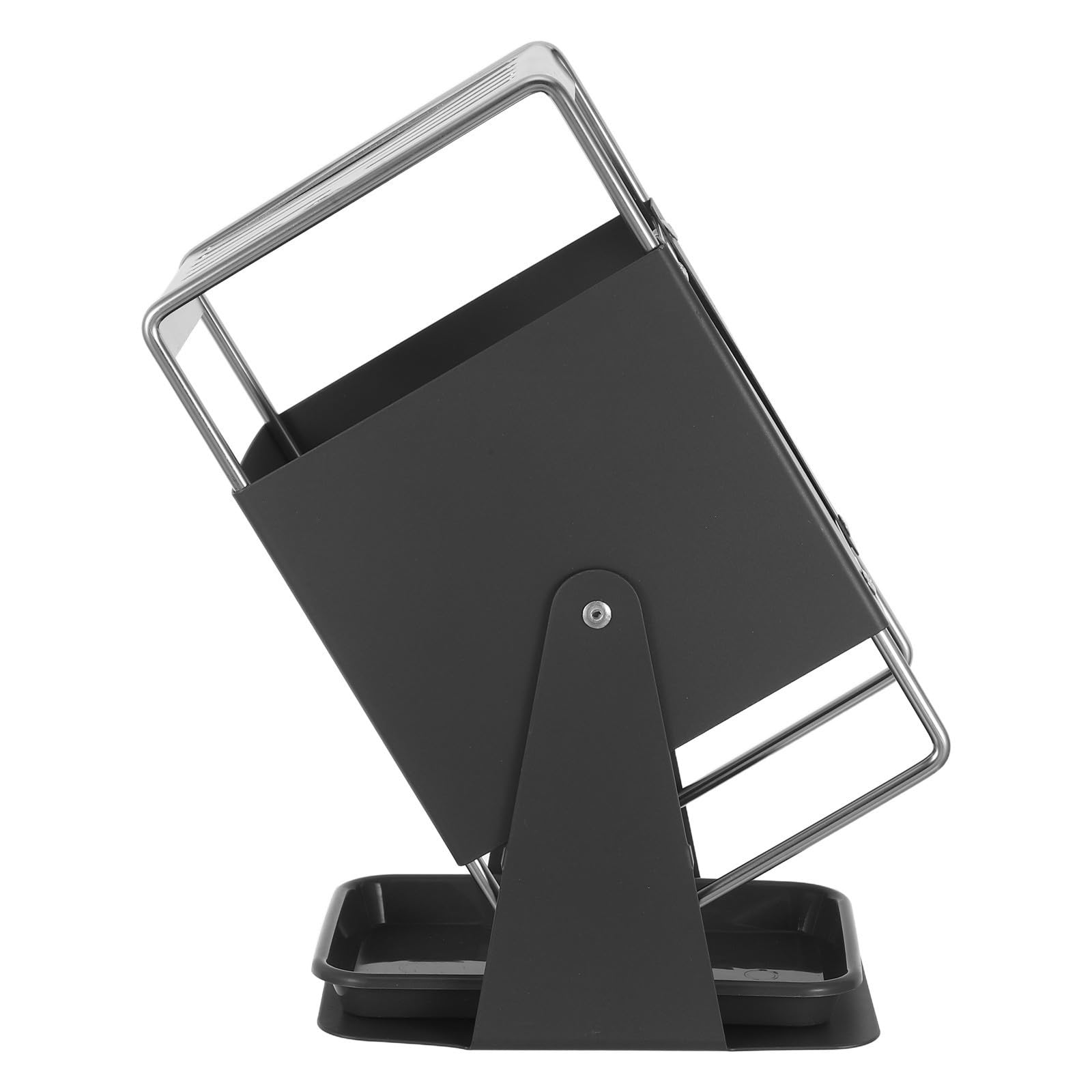 Bloc à Couteaux Rotatif en Acier Inoxydable Gris 1 Pièce Support à Couteaux Cuisine avec Fentes Réglables Organiseur Compact pour Ciseaux et à Aiguiser Rangement Vertical