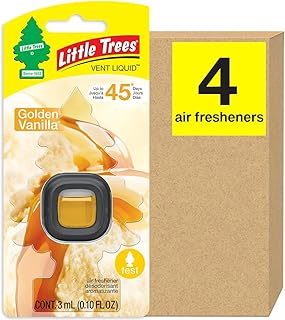 LITTLE TREES Car Air Freshener. Vent Liquid Provides Long-Lasting Scent for Auto or Home. Add a Splash of LITTLE TREES to your Vent. Golden Vanilla, 4 Air Fresheners