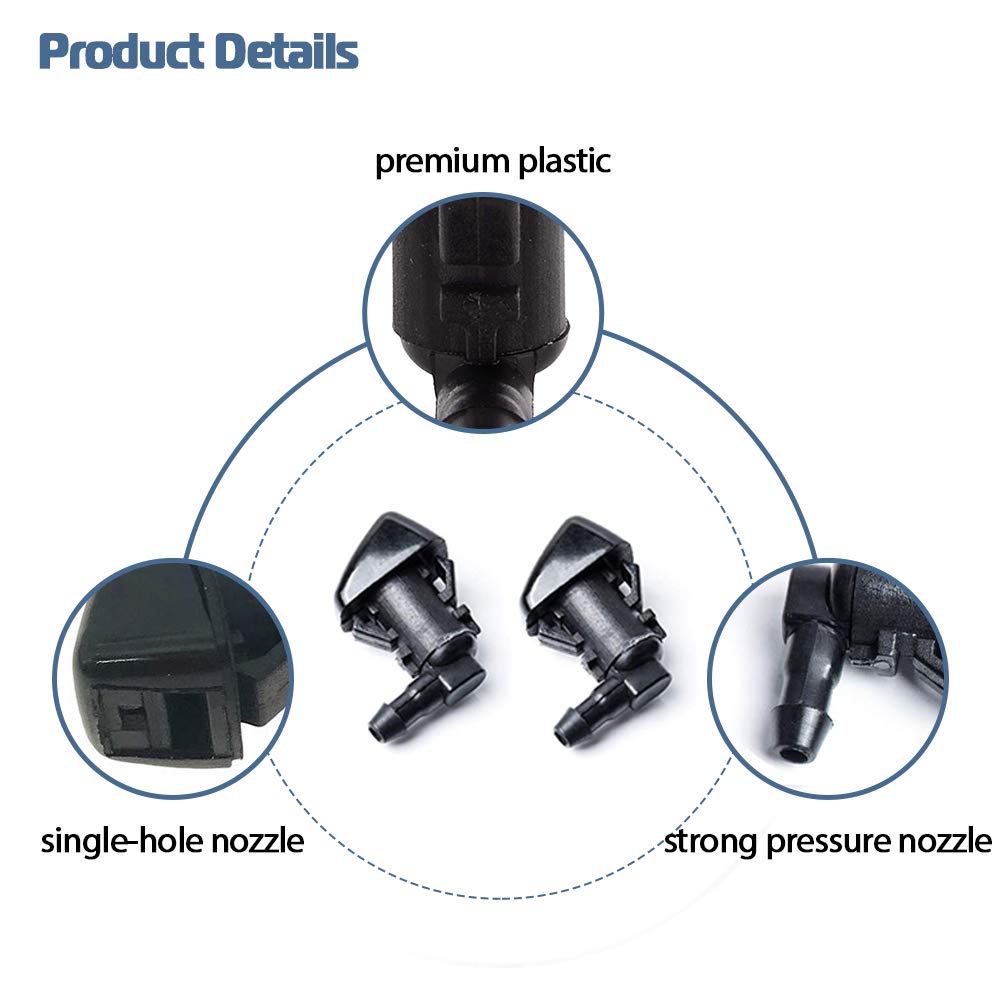 Jet Car And Truck Windshield Wipers Windshield Washer Nozzle Jet Spray Fits Jeep Liberty 2008 2012 Commander Dodge 388710 - Foto 2