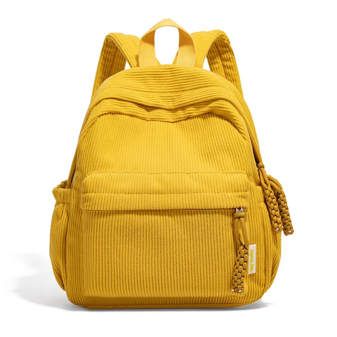 Schultasche Damen-Rucksack Freizeit Einfacher Multifunktionaler Reise-Einkauf Groß-Kapazität Cord Damen Kleiner Rucksack