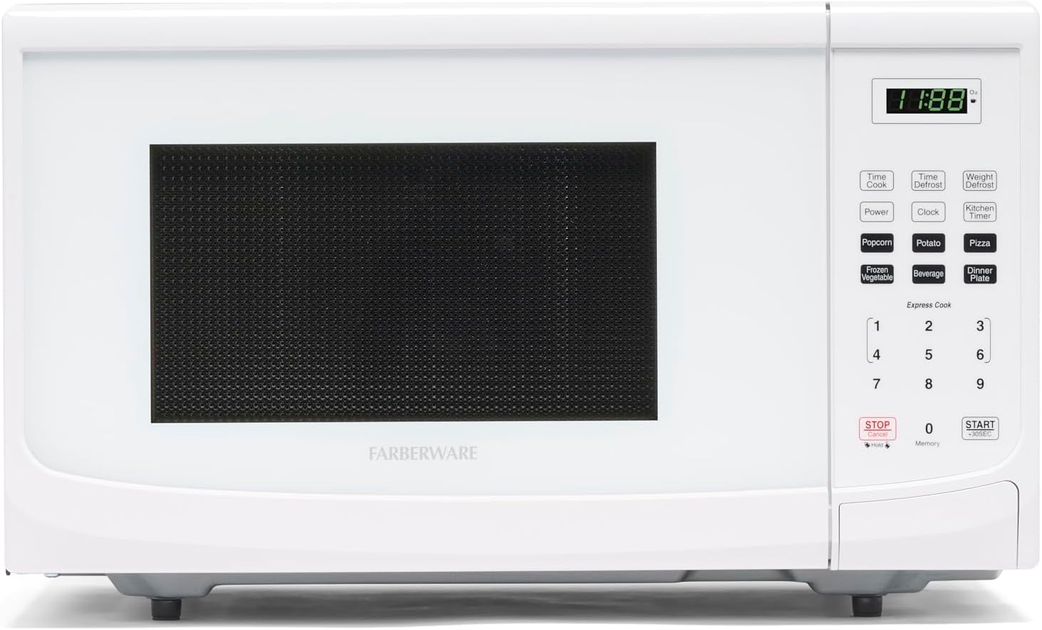 Farberware FM09WHA Microwave Oven, 0.9 Cu. Ft, White 0.9 Cu. Ft. White