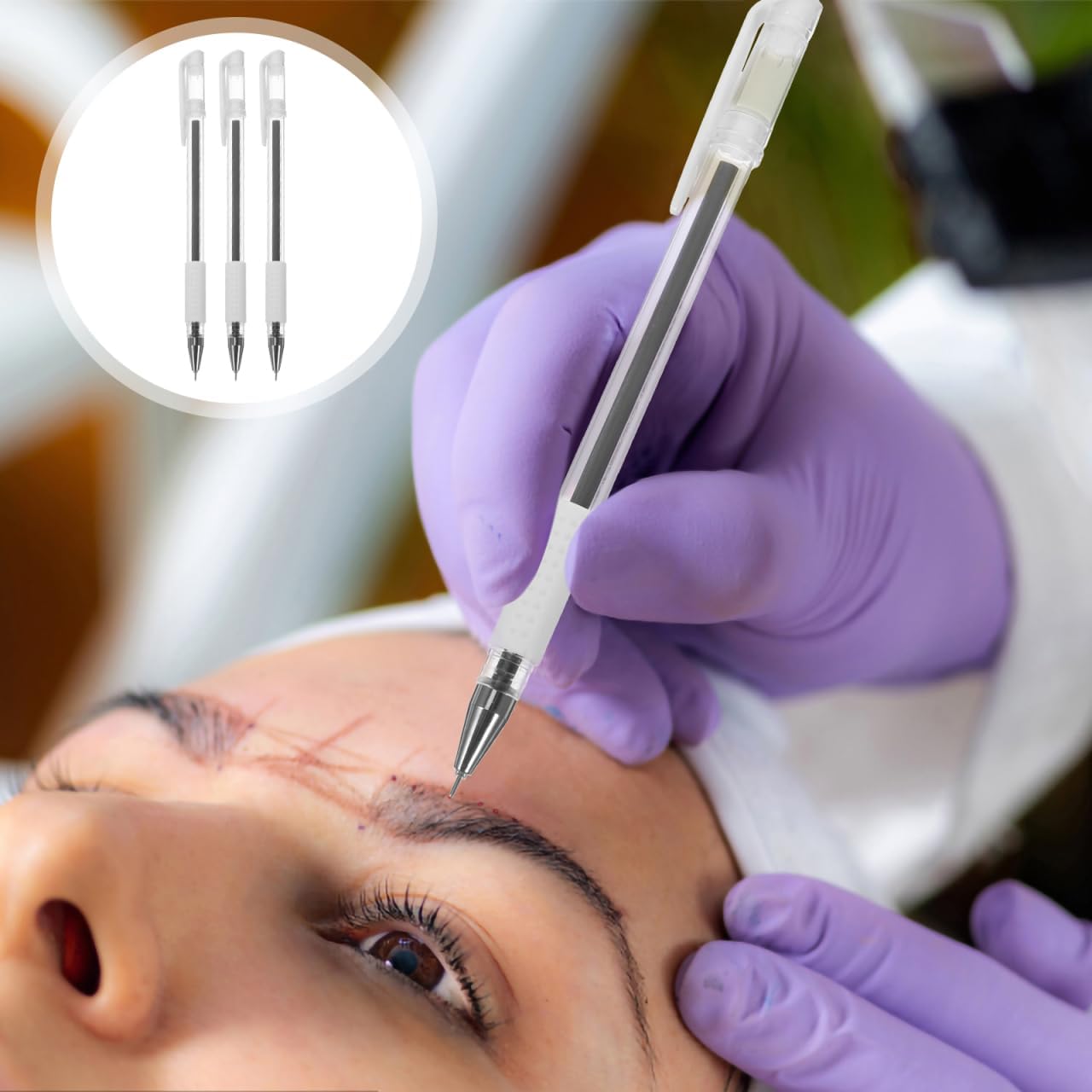 FRCOLOR 3 Pack Waterproof Eyebrow Mapping Pens