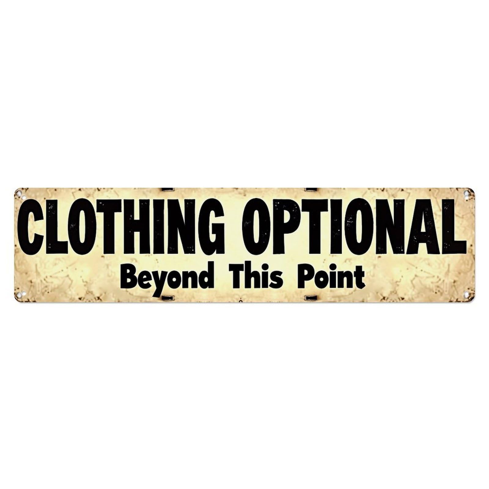 Clothing Optional Beyond This Point Metal Tin Sign Plaque