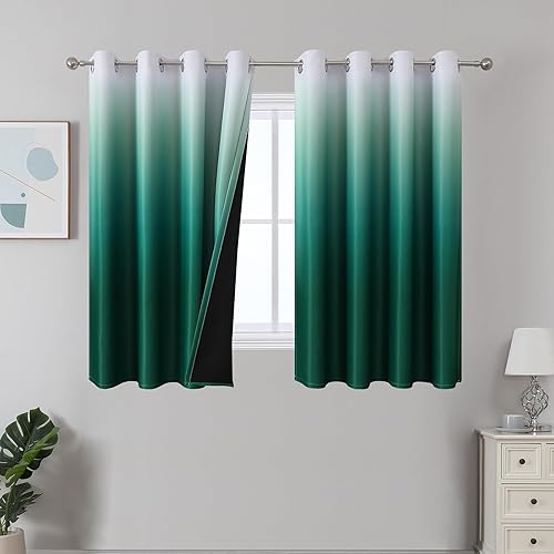 Miniatura 69 de Estelar Textiler Cortinas Opacas con Degradado para Sala de Estar de 84 Pulgadas de Largo, Cortinas de Ojales Ombré con Aislamiento Térmico de Gris