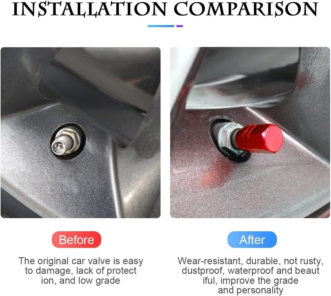 Tapones para válvulas de neumáticos, Tapones for válvulas de neumáticos Coche y Bicicleta, Multicolor, Paquete 16