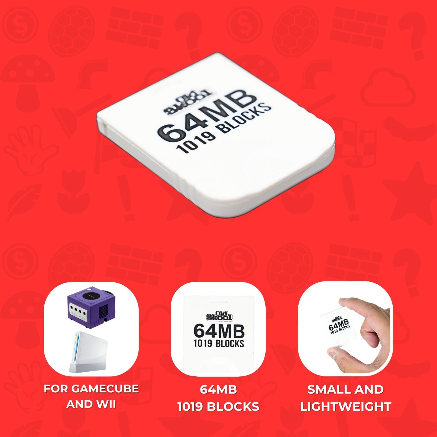 Old Skool 64MB Memory Card Compatible with Gamecube and Wii 1019 Blocks - Image 2