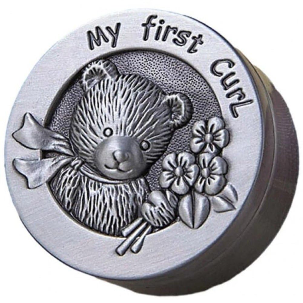 Muteitt Baby's First Curl Keepsake Box Kids First Curl Collection Organizer Keepsake My First Curl Box Metal Kids Keepsake Origanizer