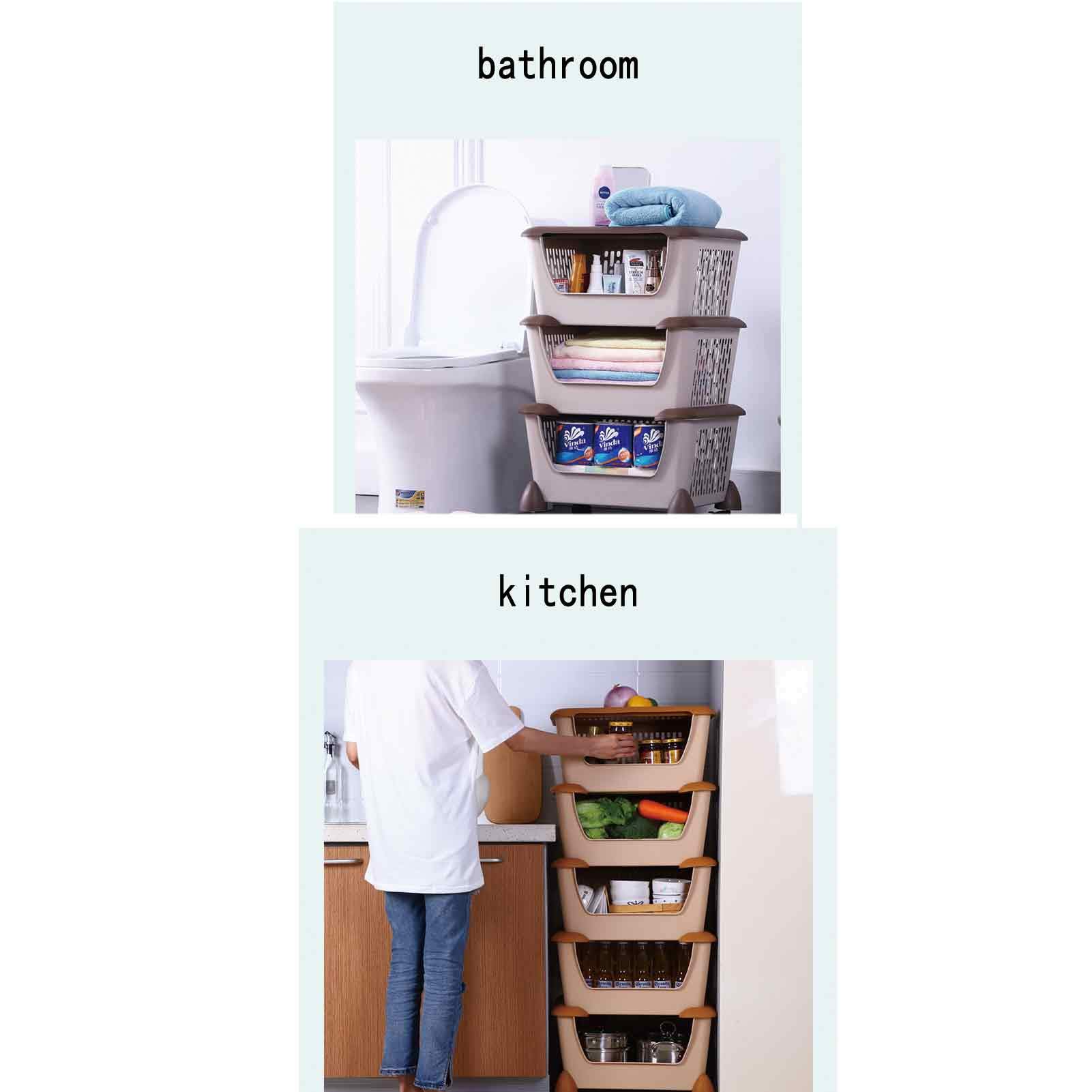 Chariot De Rangement De Cuisine 4 Niveaux Avec Roues - Étagère Tournante Amovible Blanche | Pour Cuisine, Salle De Bain, Salon - 7
