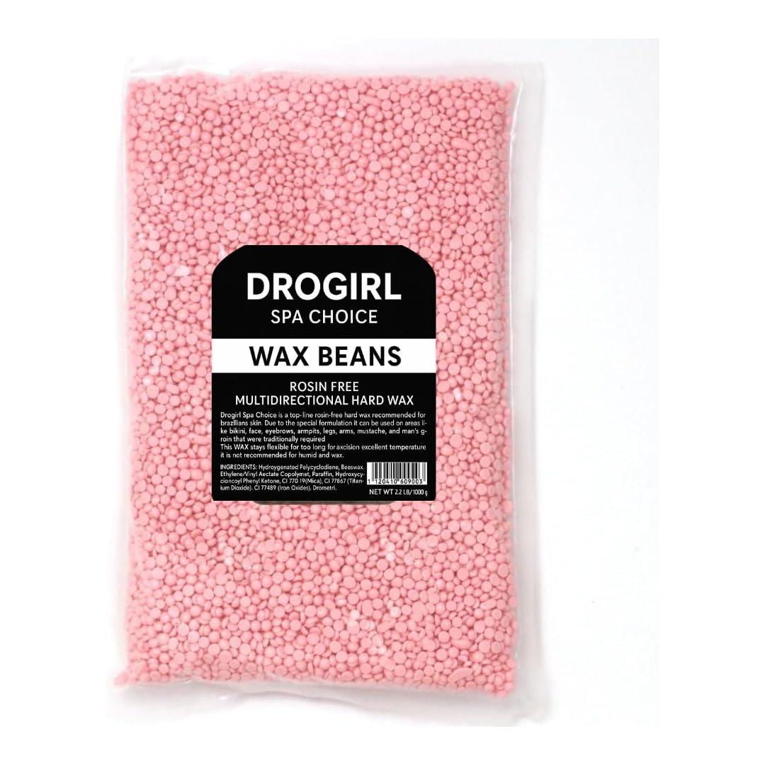 DROGIRL 1KG (1000 Grams) Hard Wax Beans Rosin-Free for Painless Multidirectional Hair Removal Suitable for Face Body Arms Legs Bikini Waxing at Home and Salon Use (1000 gm, Rose Flavour)-image-12
