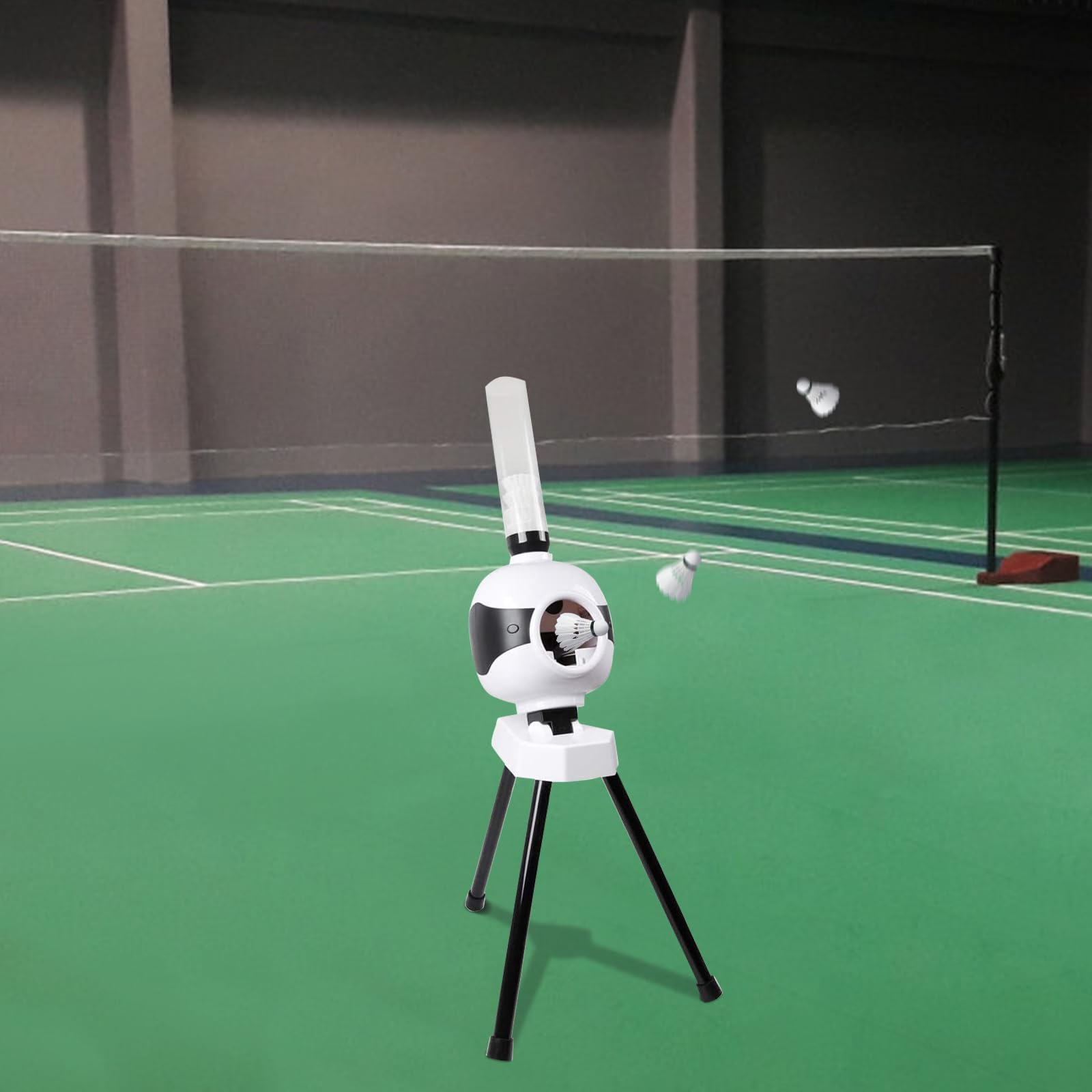4-6s/Ball Automatic Badminton Serve Machine 20-33FT Distance 15 Balls Portable Badminton Shuttlecock Launcher Machine 40''H Automatic Badminton Pitching Training Machine for Indoor & Outdoor Training
