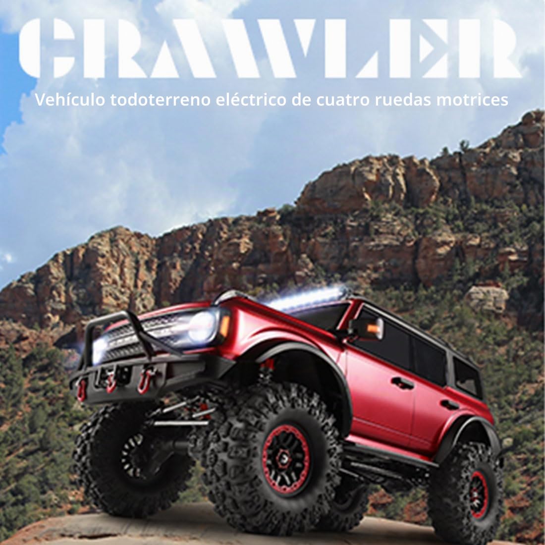 RC Draft Crawlers, escala 1/10 2.4G 4WD RC Off-Road Car sin cabrestante, alta velocidad 11 km/h y baja velocidad 3 km/h, regalo de coche de hobby para adultos (versión RTR / gris metálico)