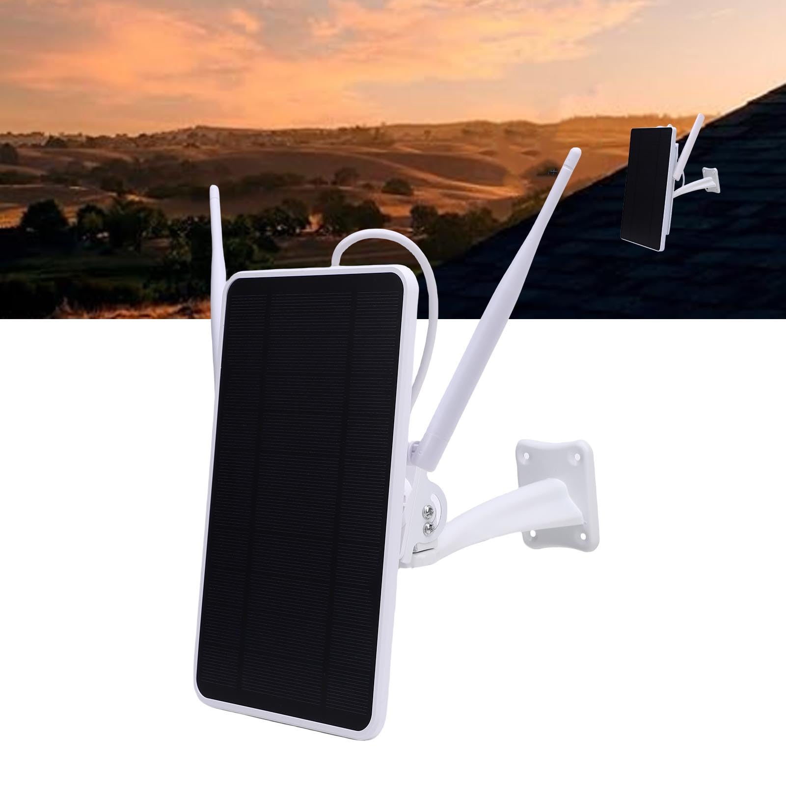 Router WiFi Esterno, Router Modem LTE 4G a Energia Solare con Slot della Scheda SIM e Pannello Solare 6W, Copertura WiFi 50m, Antenne Staccabili (Versione UE)