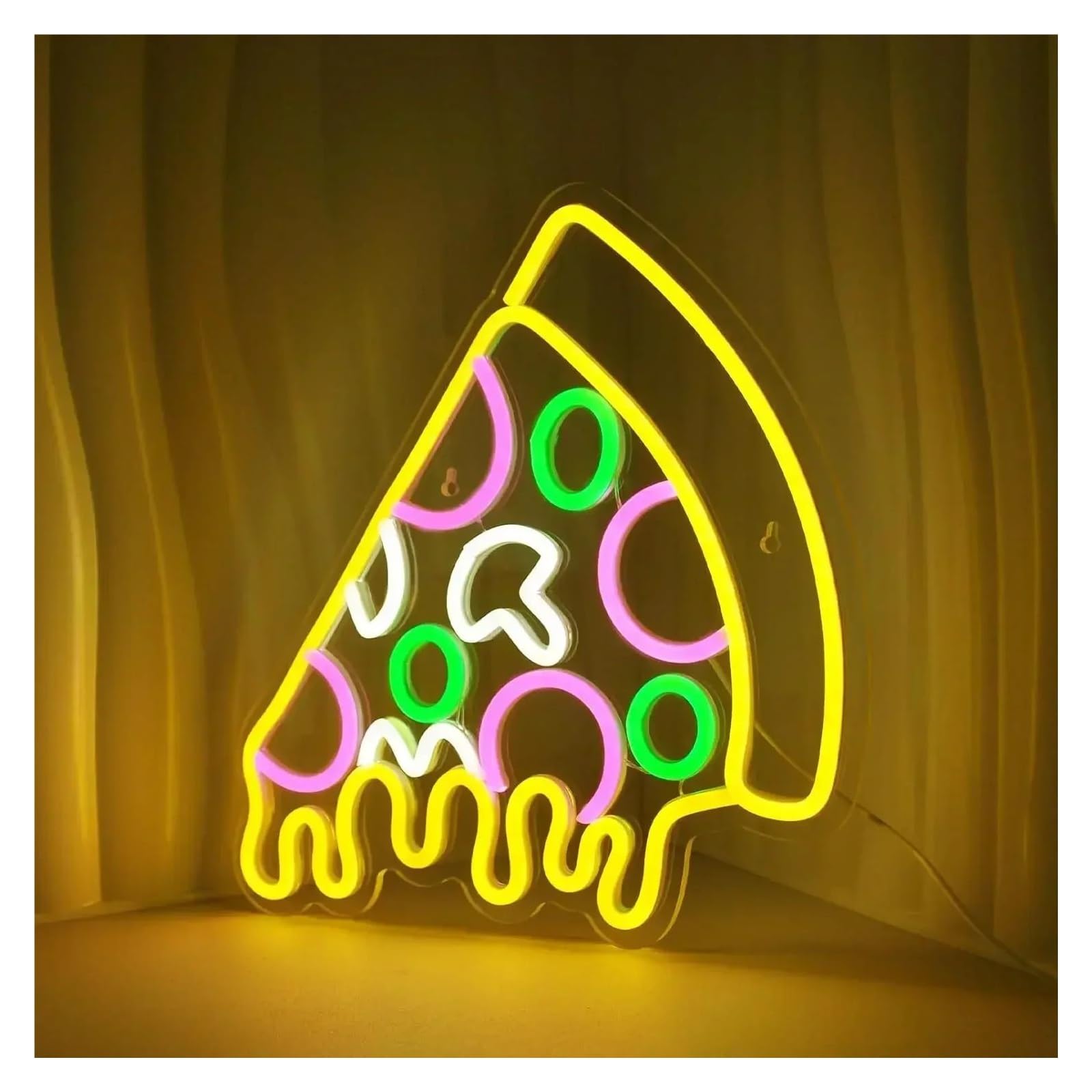 SHOUXI Sign Lamp Pizza Neon Sign for Pizzeria Business Decor Restaurant Kitchen Store Party 40.6x47cm
