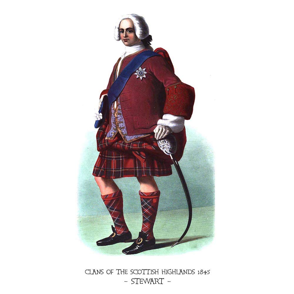 Wee Blue Coo Painting Book Clans Scottish 1845 Stewart Art Print Poster Wall Decor 12X16 Inch