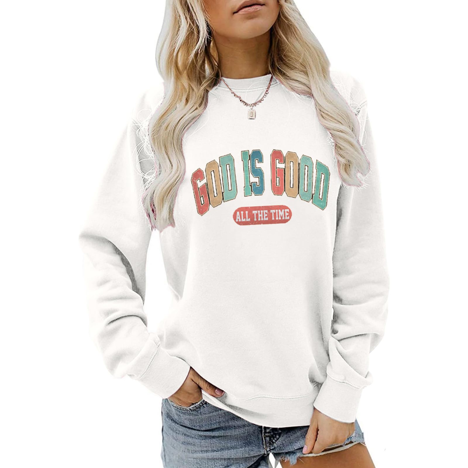 Sweat à capuche blanc imprimé Kind pour femme taille L décontracté