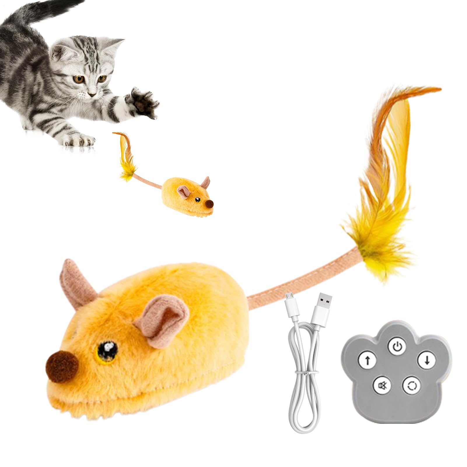Jouet pour chat mobile avec souris interactive rechargeable accessoire animaux domestiques
