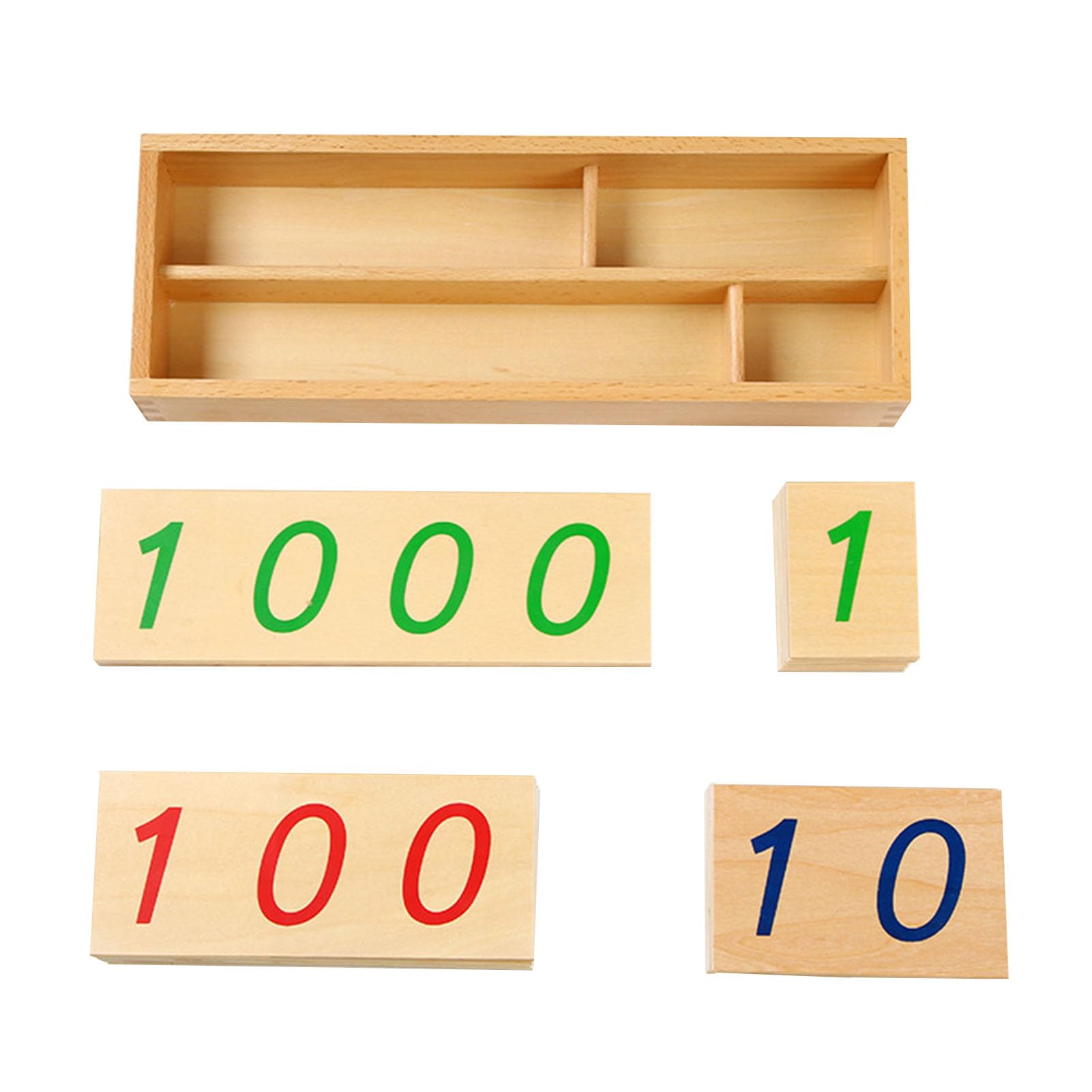 Zabawka Matematyczna Montessori Duże/Małe Karty Liczb 1-9000, Drewniane Materiały do Wczesnej Nauki Matematyki,Big