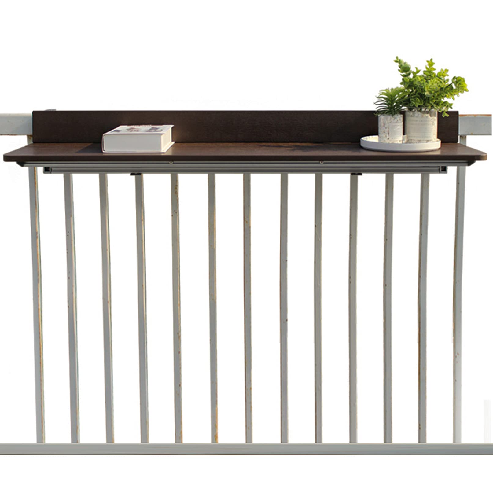 Table suspendue pour balcon étroit résolvant le manque d'espace extérieur