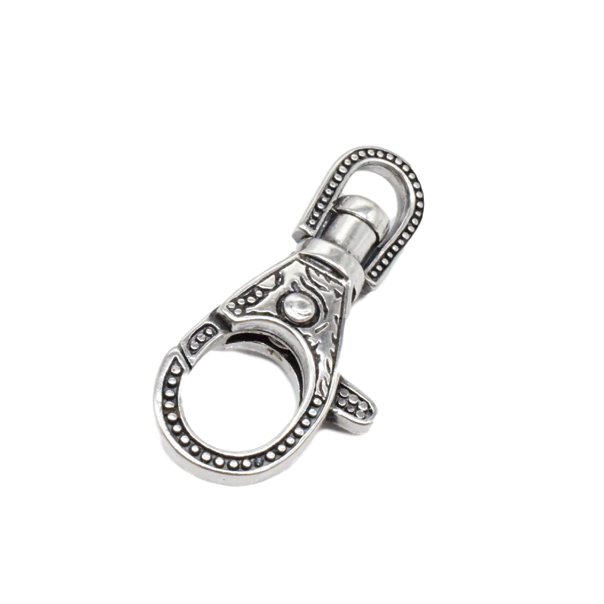 Karabinerverschluss, 925 Silber, drehbar, großer Karabinerverschluss, Armbandverschluss, Halskettenverschluss
