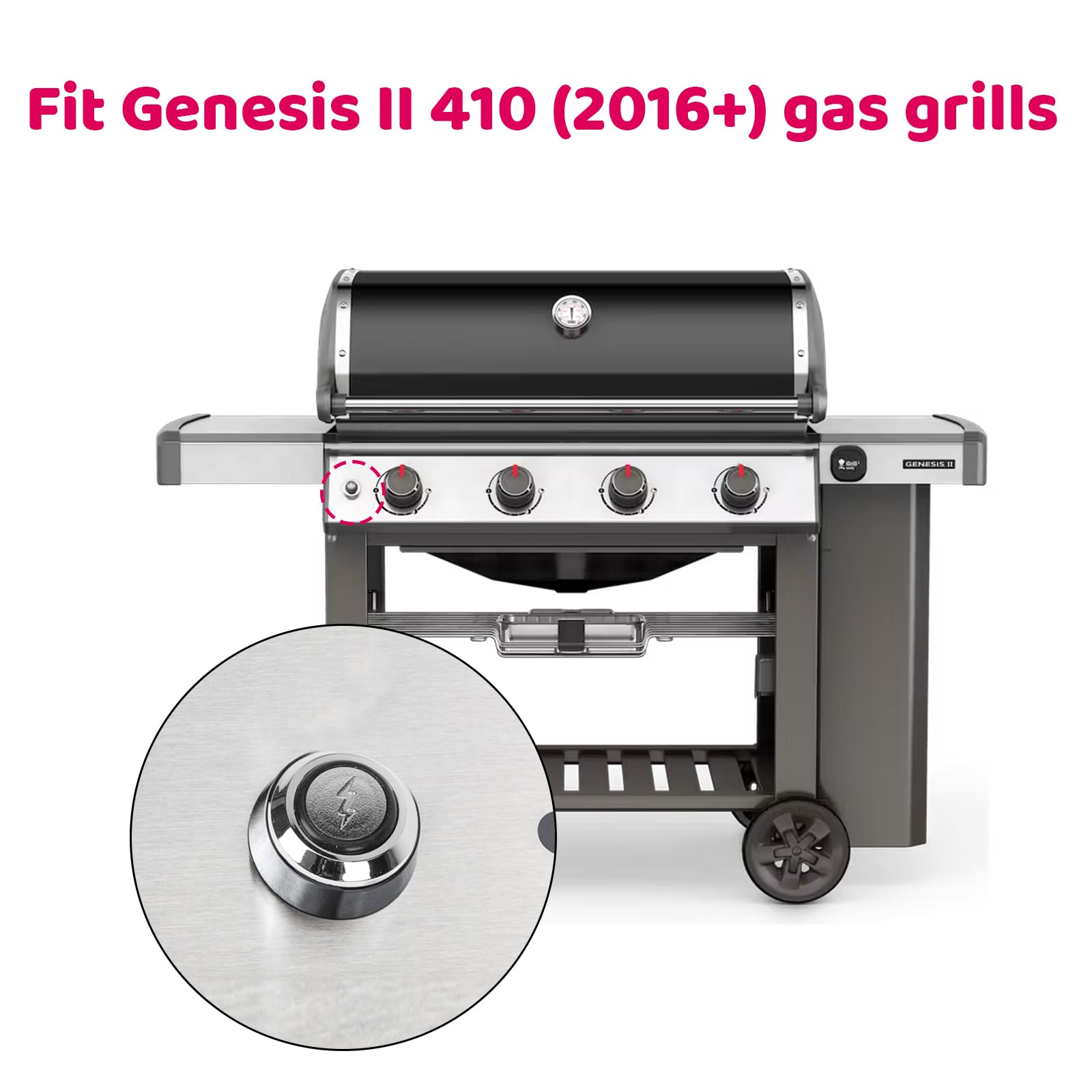 Weber Pulsante Di Accensione #40277202 Con Batteria AA – Ricambio Per Genesis E-310, S-330 E Altri