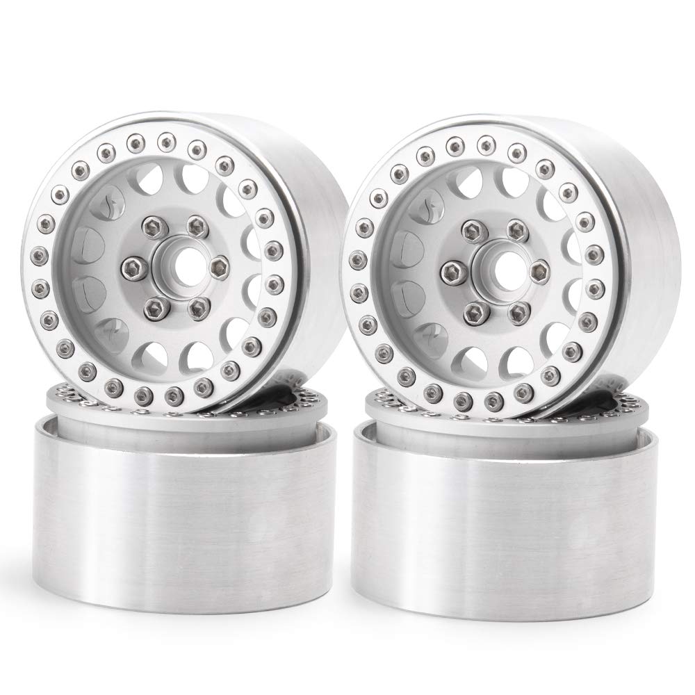 RCLions 4PCS Aluminum Metal 1.9 Beadlock Wheels Rims 35mm for Axial SCX10 SCX10 II D90 TRX4 1/10th RC Crawler Car