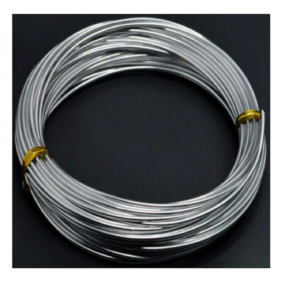 POLYBAGSTORES 1.5mm x 10 Metres - SILVER - Aluminium Craft Wire, Jewellery Modelling Florist Wire Findings - Available in 26 Colours