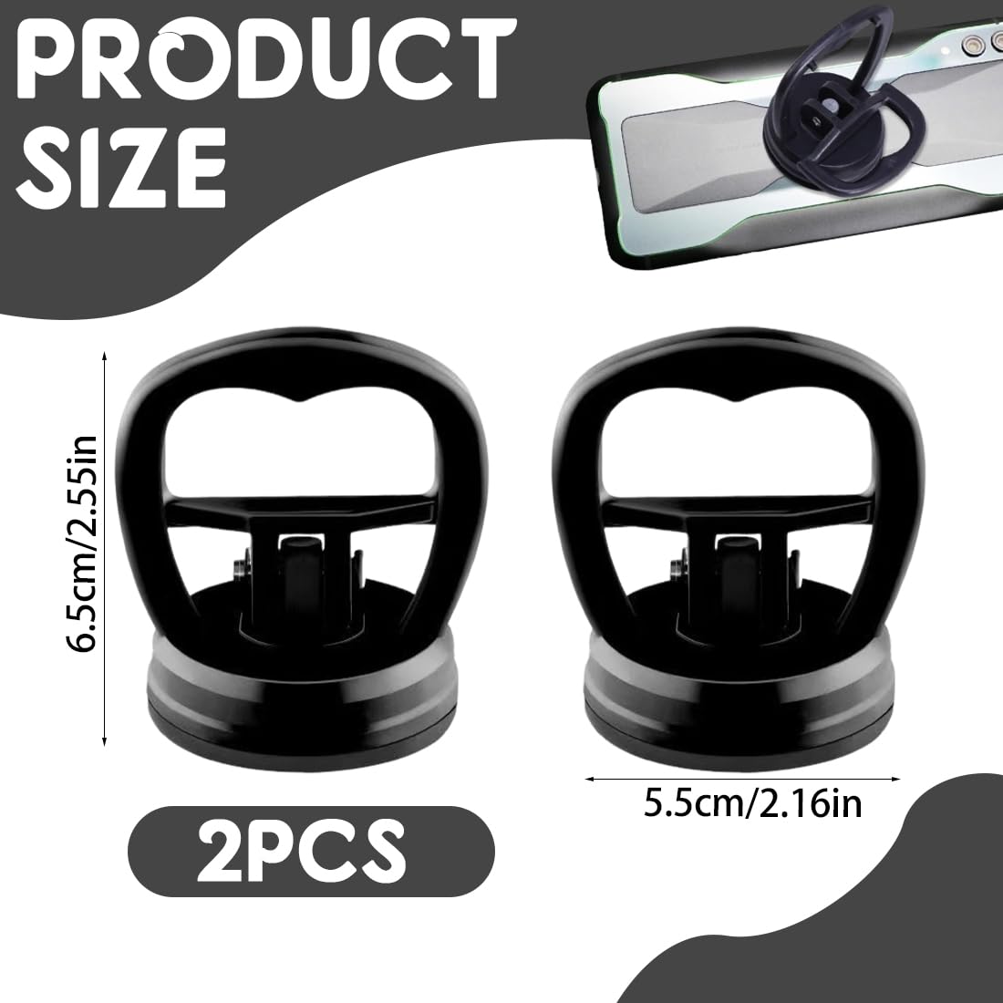 Ventosa Per Carrozzeria Auto 2 Pezzi, Kit Riparazione Ammaccature Con Ventosa Forte Nero, Estrattore Per Rimuovere Ammaccature Rapidamente Misura Standard