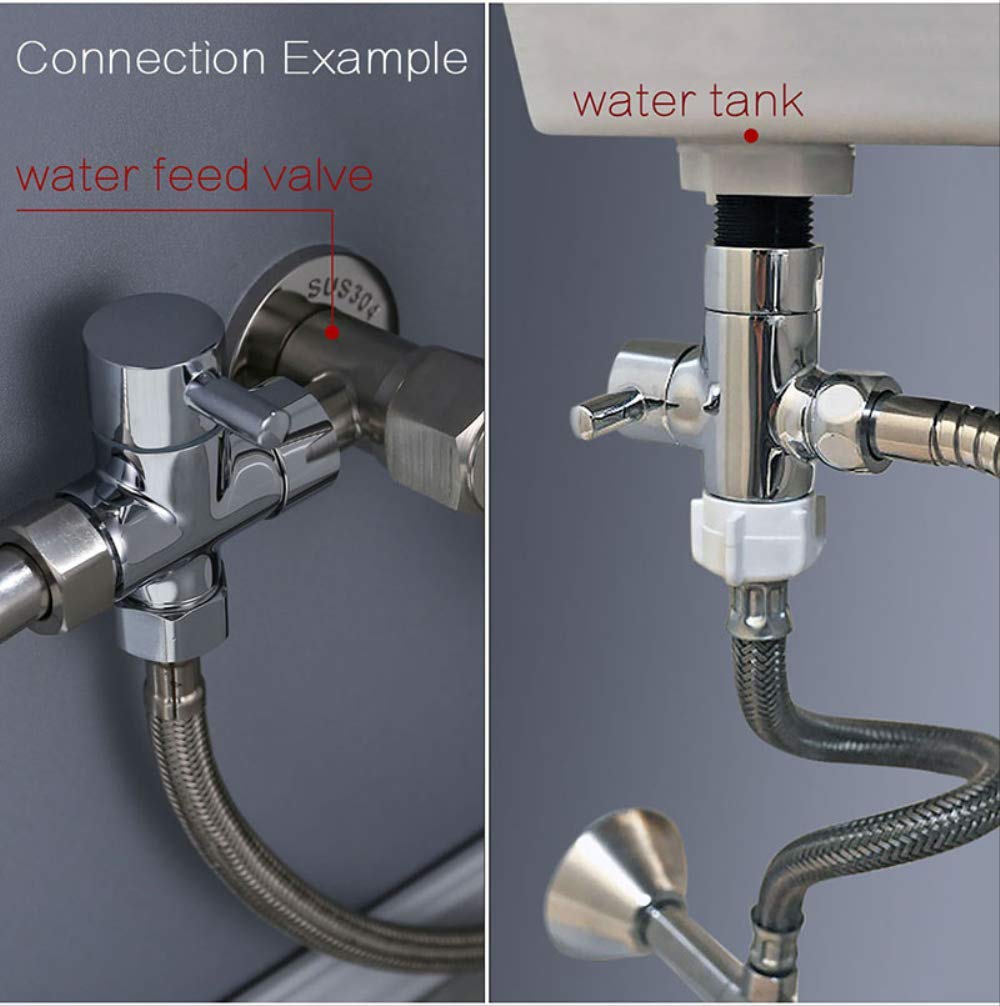 Kit spruzzatore per Bidet Manuale per WC Ottone Cromato Rubinetto per Bidet da Bagno Soffione Doccia con Tubo Flessibile, Adattatore a T e Supporto B (B)