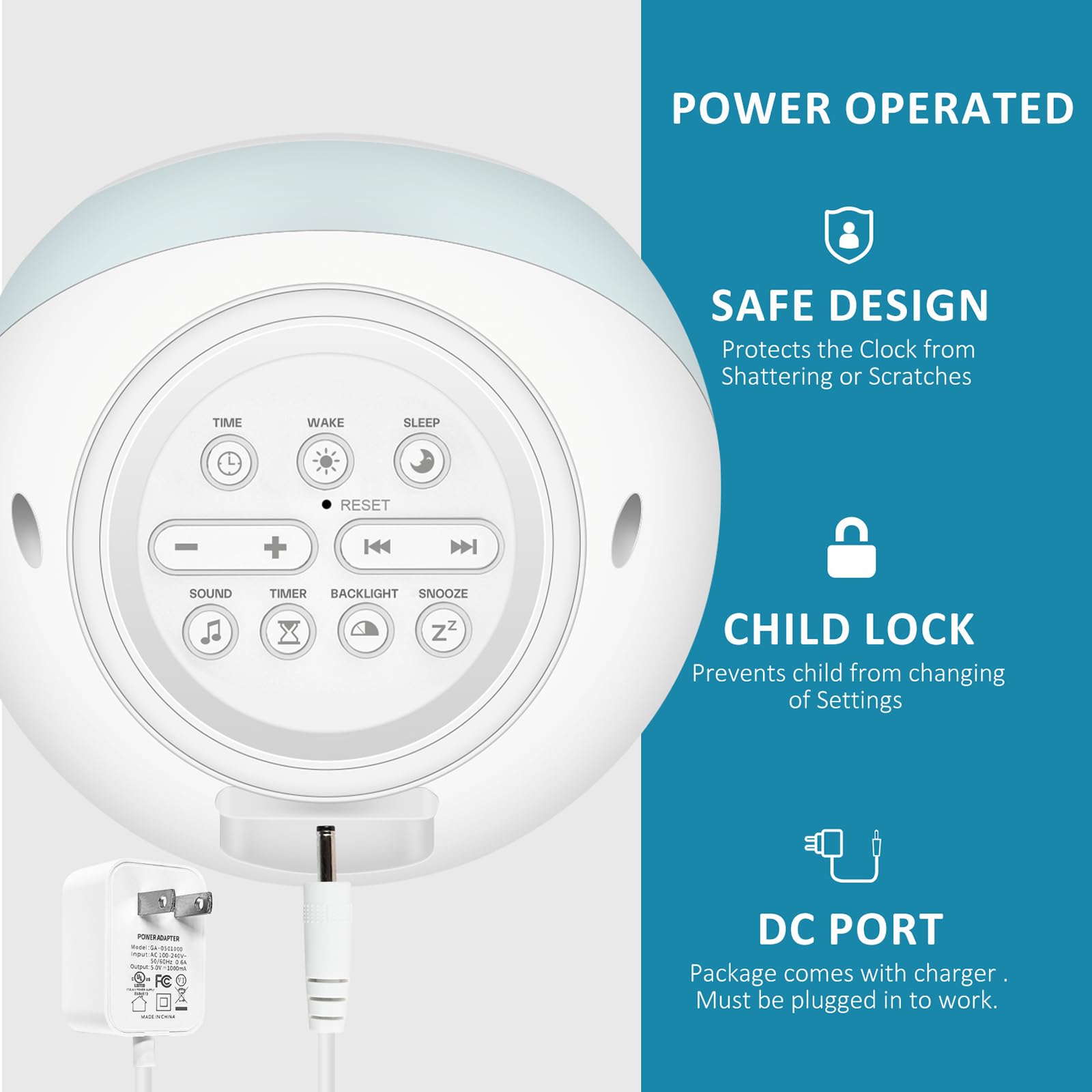 iHoo - Reloj despertador para niños, entrenamiento del sueño, con elevación del sol y la luna, máquina de sonido para dormir, luz nocturna y reloj despertador para niños pequeños y niños
