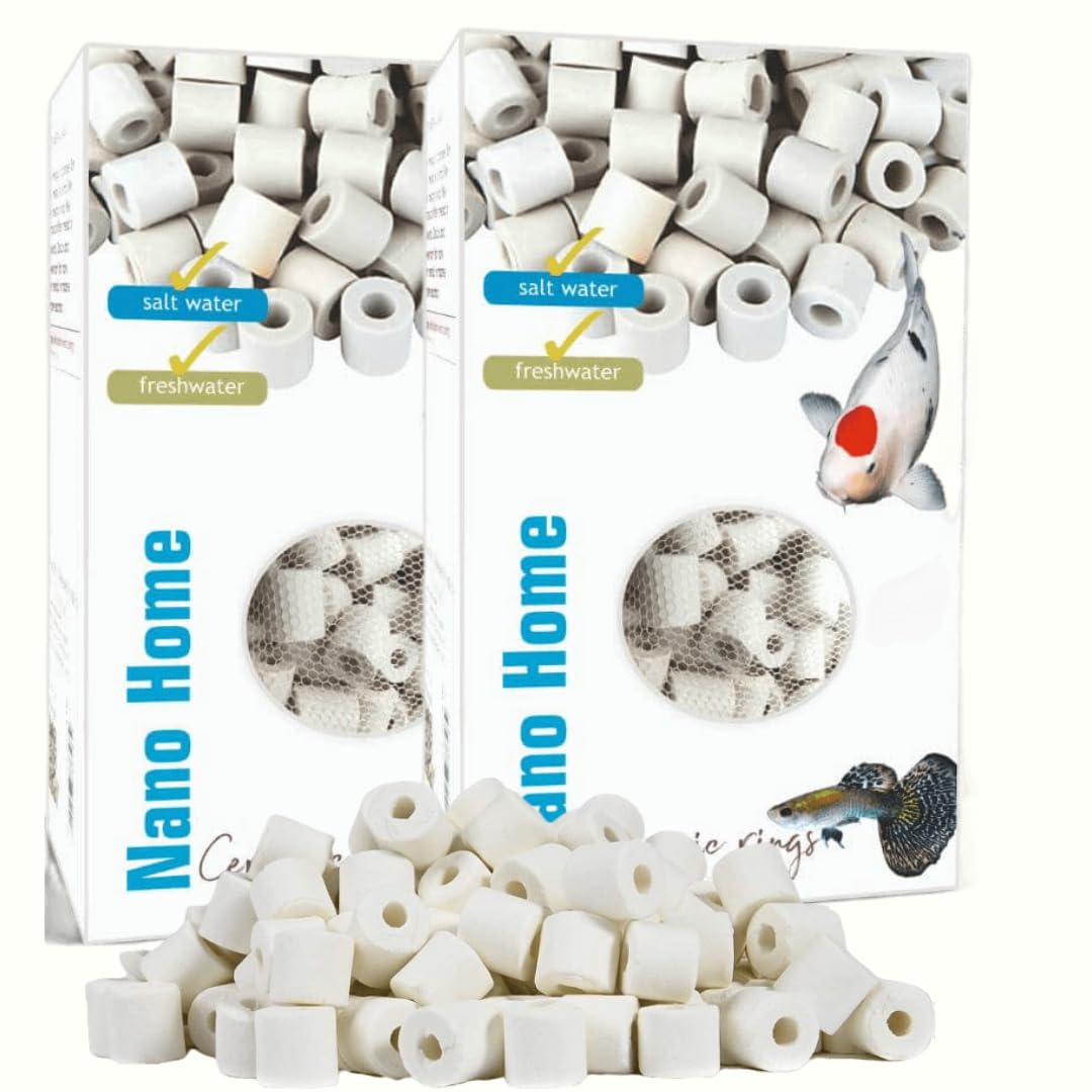 VAYINATO Aquatic Remedies Nano Home Ceramic Rings Filter Media, Pack of 2-500G (700ML) - 1Kg with Filter Media Zip Net Bag, Suitable for Fresh & Salt Water Fish Tank (Pack of 2) (B0CG1CVSVV) Amazon Price History, Amazon Price Tracker