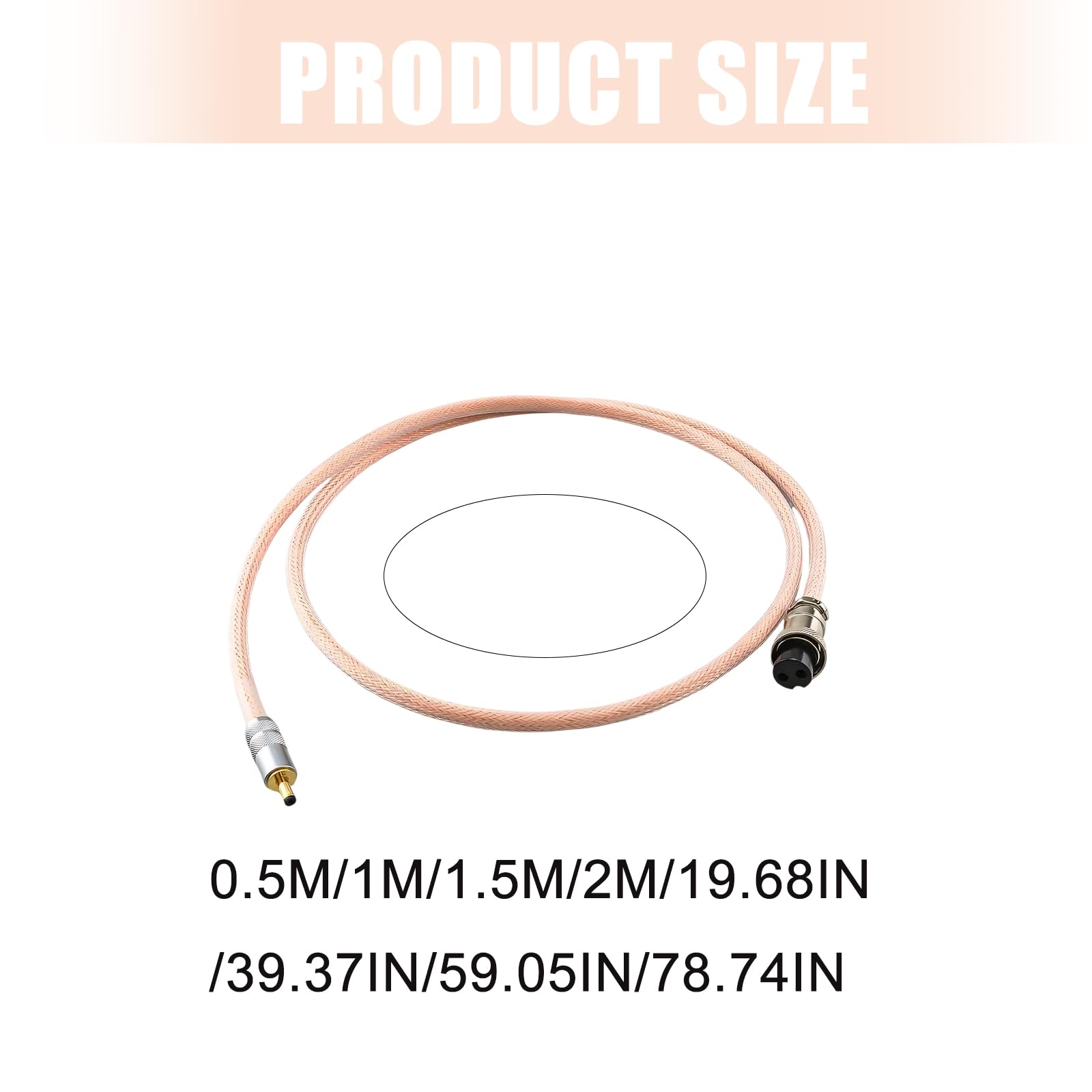 Cavo di alimentazione GX16 a 2 pin, connettore di bloccaggio per aviazione, manicotto intrecciato, cavo basso per alimentazione cuffie