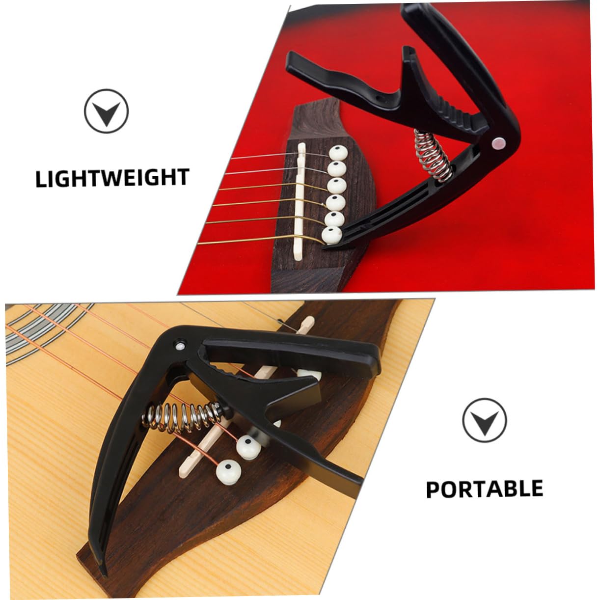 10piezas Capo De Guitarra Ajustable De Accesorio Ligero y Portátil Para Guitarra Clásica y Folk Para Música Tradicional y Géneros